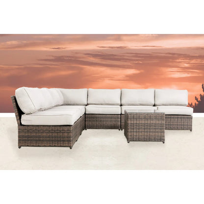 6-Person Wicker Outdoor Seating Group - Brown, Weather Resistant