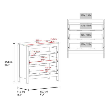 Wenge 3-Drawer Chest - Bedroom Storage