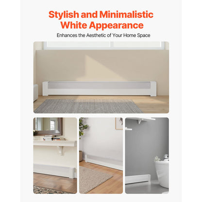 Baseboard Heater Covers - 5ft White Steel, Easy Installation