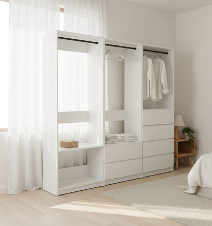 Prosper White Freestanding Walk-In Closet System - Wood & Melamine
