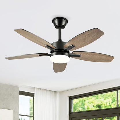 42" Plywood Ceiling Fan with Lights - Matte Black