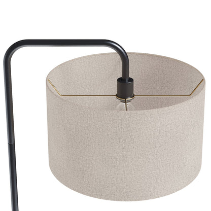 Bronze Linen Drum Floor Lamp - 63 Inch Modern Style