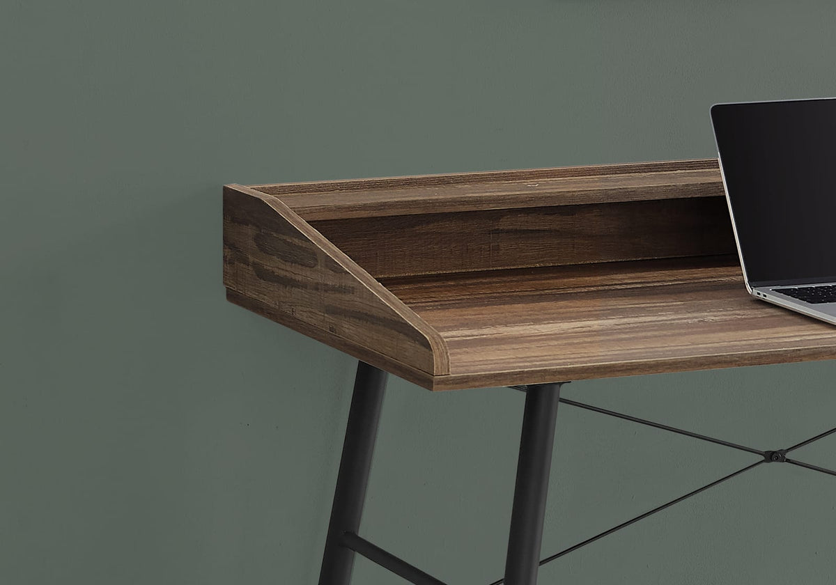 Computer Desk, Home Office Desk - 48"L Brown Laminate Storage Shelves