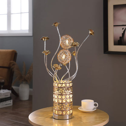 Aluminum Rose Table Lamp - Multicolor Copper/Silver Finish