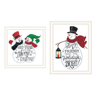 Trendy Framed Wall Art - Good Friends Snowman Multicolor