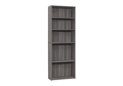 Grey Bookshelf Unit - 72" Tall Display Shelves