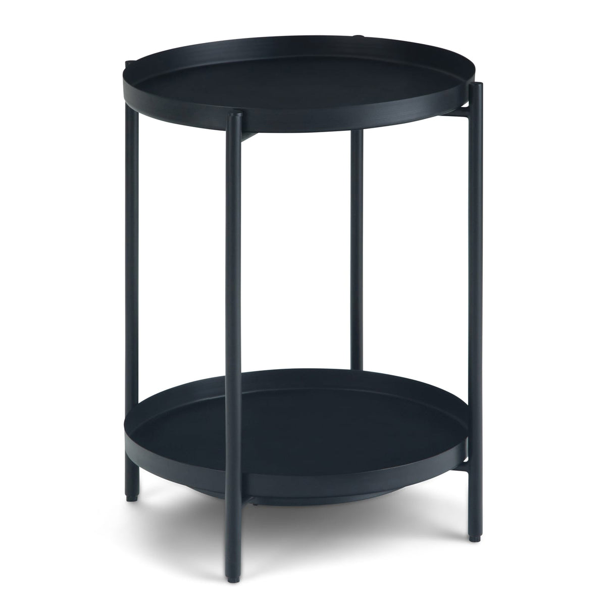 Black Metal End Table - 16.9 x 16.9 Inches