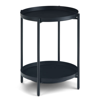 Black Metal End Table - 16.9 x 16.9 Inches