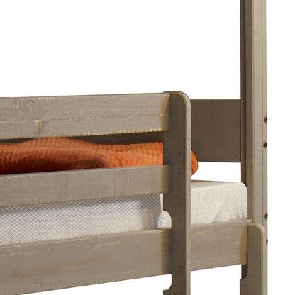 Rustic Grey Twin Over Twin Bunk Bed - Durable Wood Frame