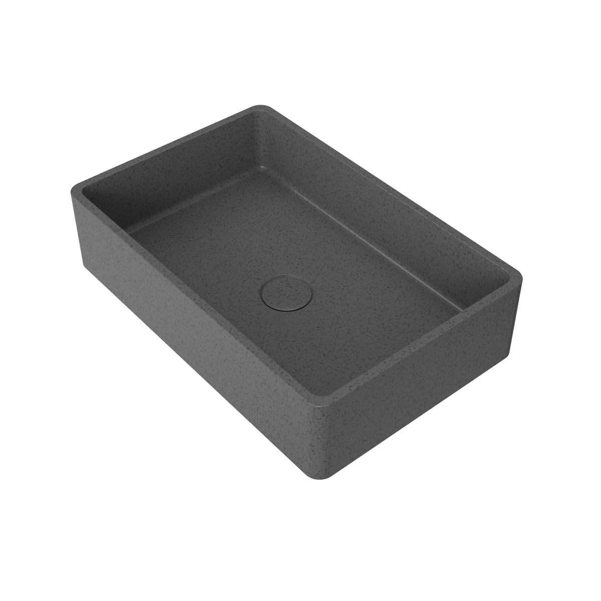 Dark Gray Concrete Bathroom Vanity - 19.68" Rectangular Sink