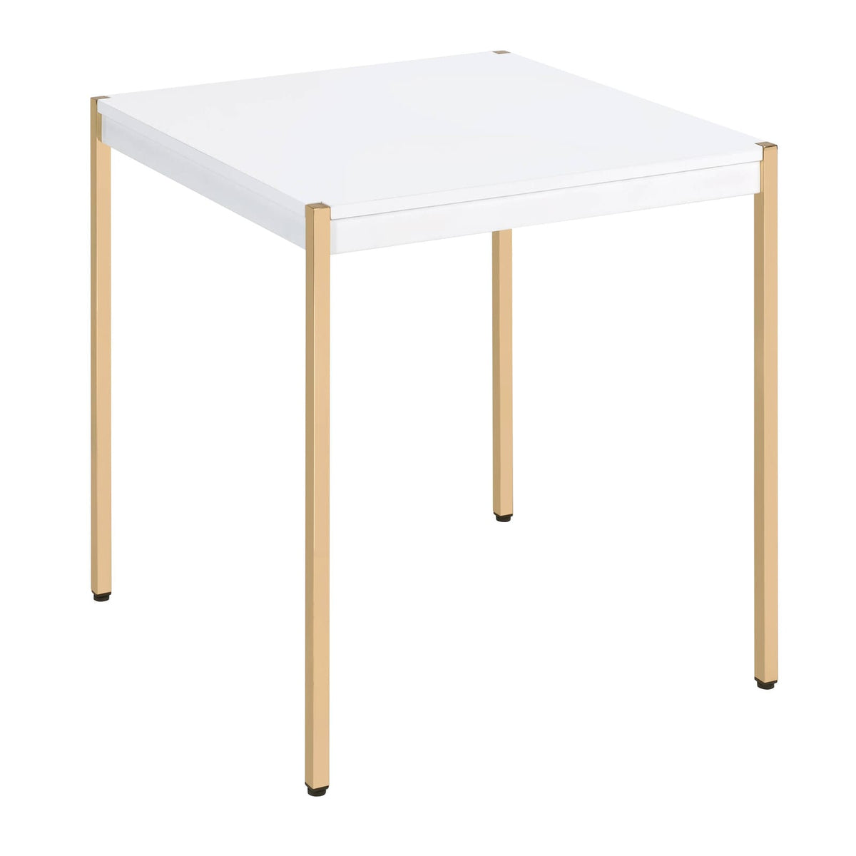 White Gold Square End Table - Modern Living Room Table