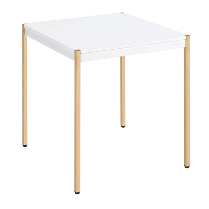 White Gold Square End Table - Modern Living Room Table