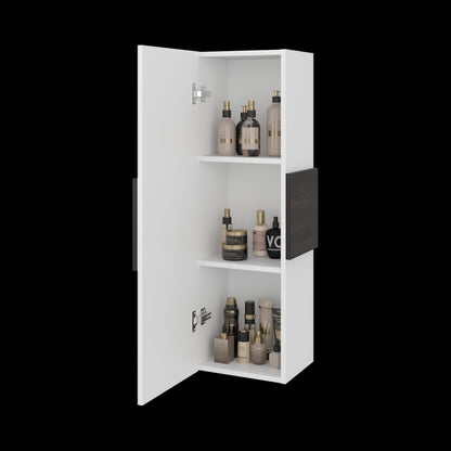 Small White Bathroom Cabinet with Shelves - 38.5" Height