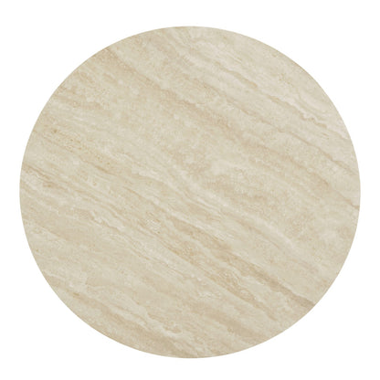 Light Gray Ceramic End Table - Modern Accent Table for Living Room