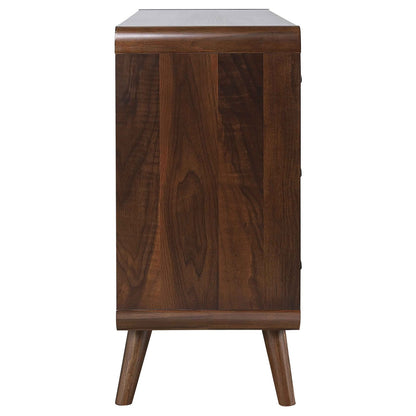 Dark Walnut 6-Drawer Bedroom Dresser - Pine Wood