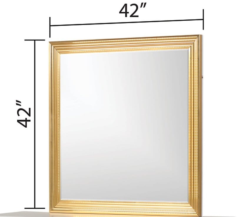 White Wood Vanity Mirror with LED Lights