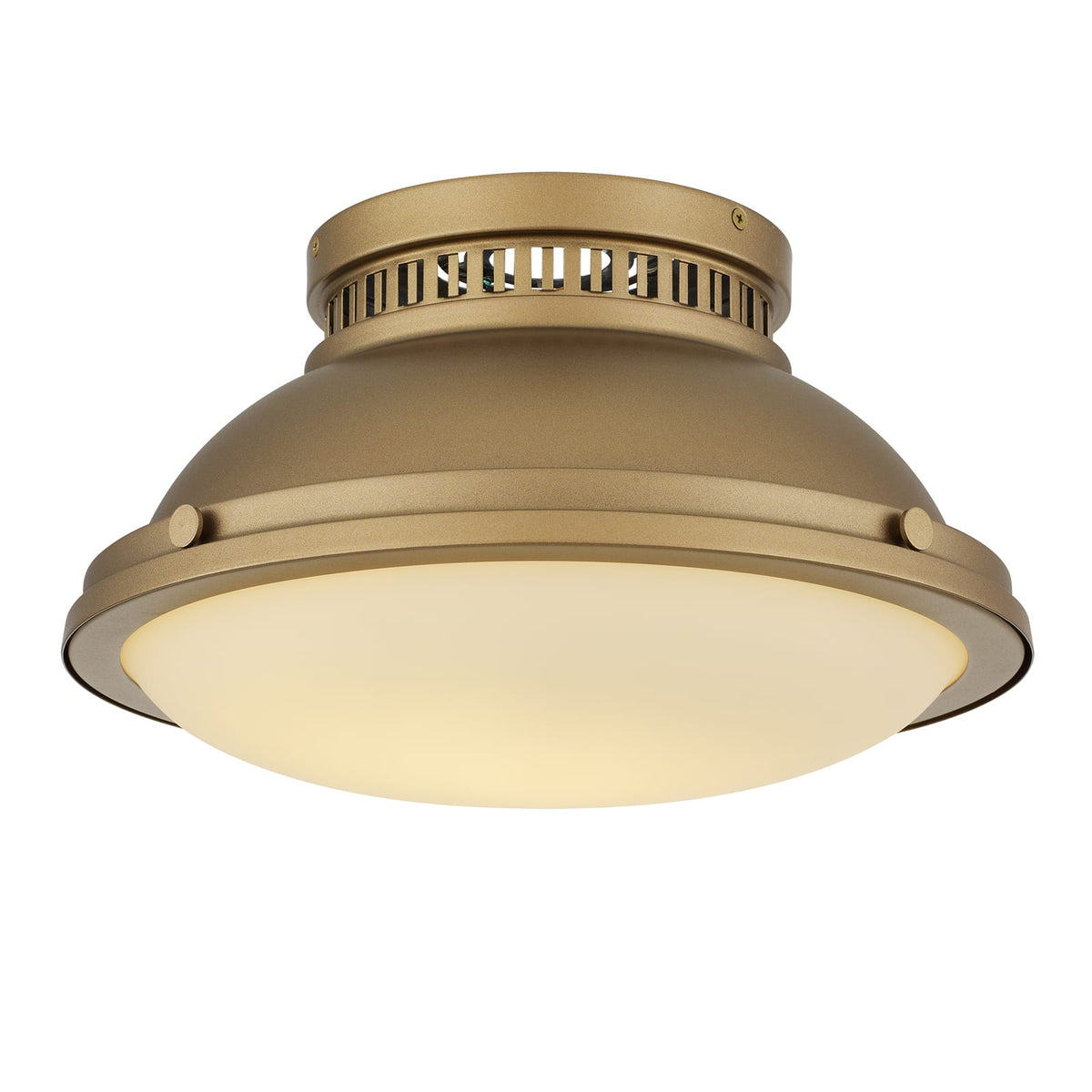 2-Light Brushed Brass Flush Mount - Bedroom Lighting