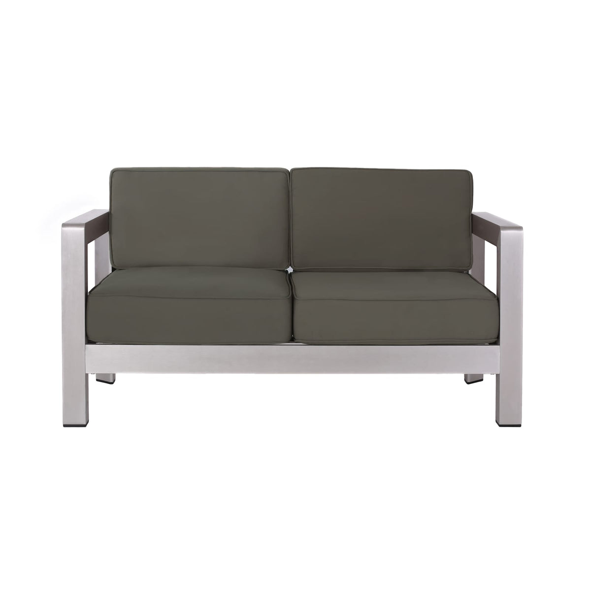 Silver Aluminum Patio Loveseat - Outdoor Seating