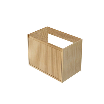 Oak Floating Bathroom Vanity - 30 Inch Storage