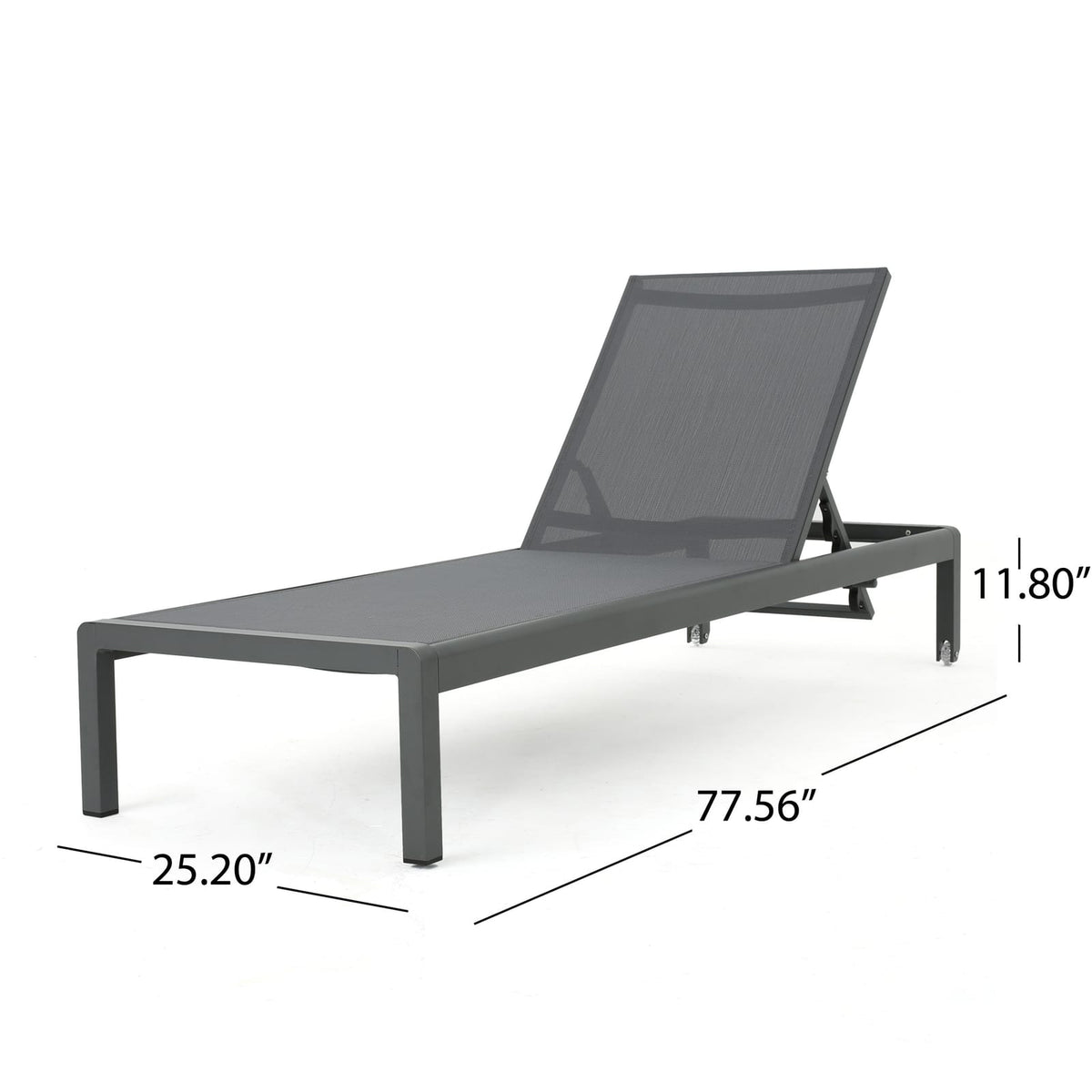 Gray Mesh Chaise Lounge - Outdoor Patio Seating