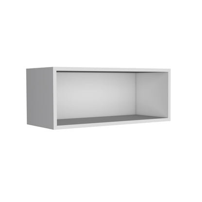 30" White Open Wall Cabinet - Storage Shelf for Living Room