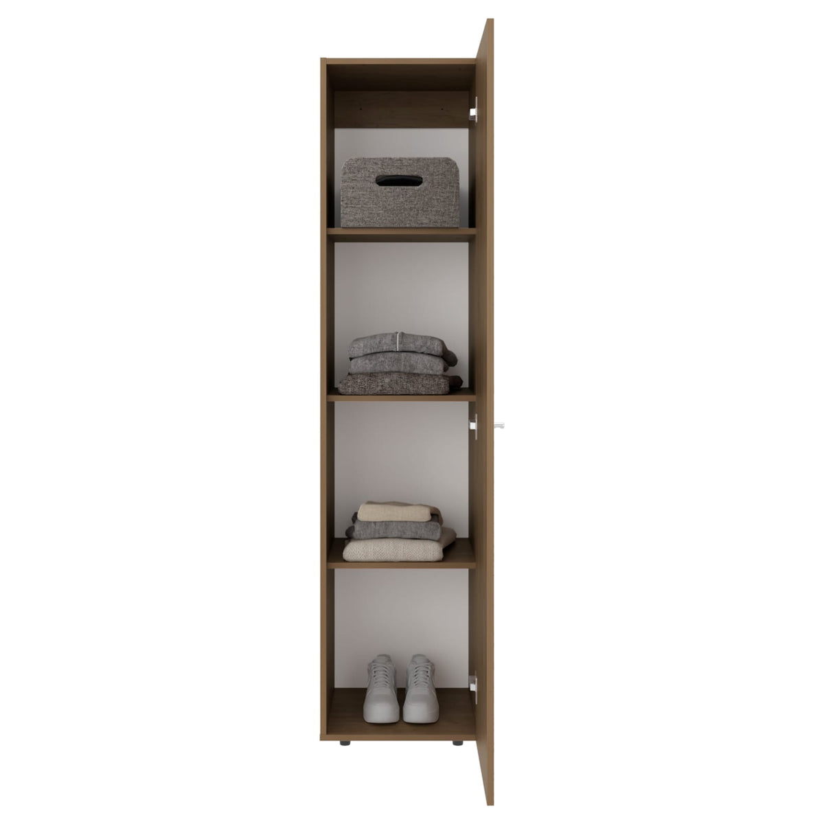 Tall Linen Cabinet - Natural Wood Storage for Bedrooms & Bathrooms
