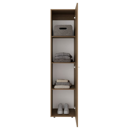 Tall Linen Cabinet - Natural Wood Storage for Bedrooms & Bathrooms