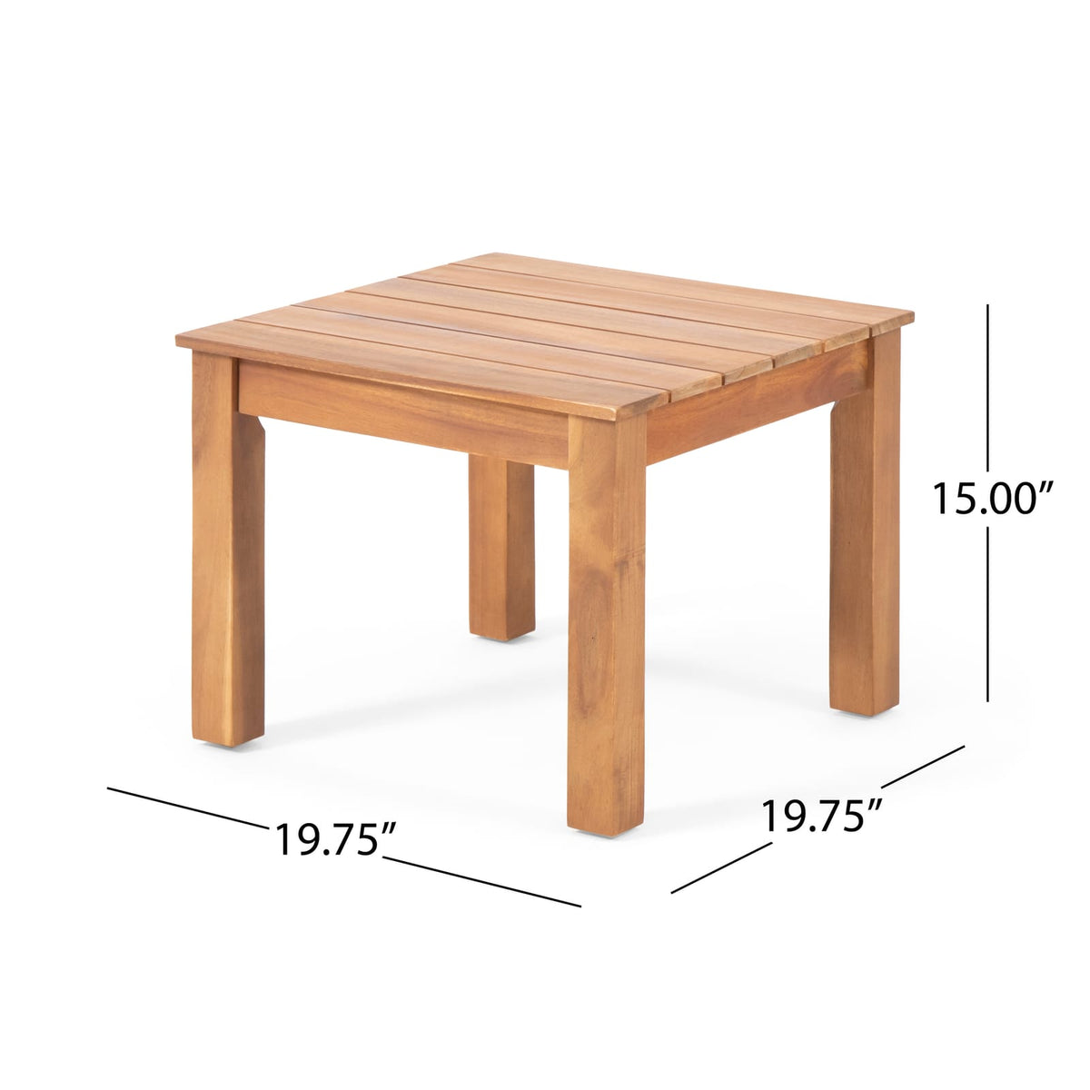 Acacia Wood Side Table - Brown Patio Furniture