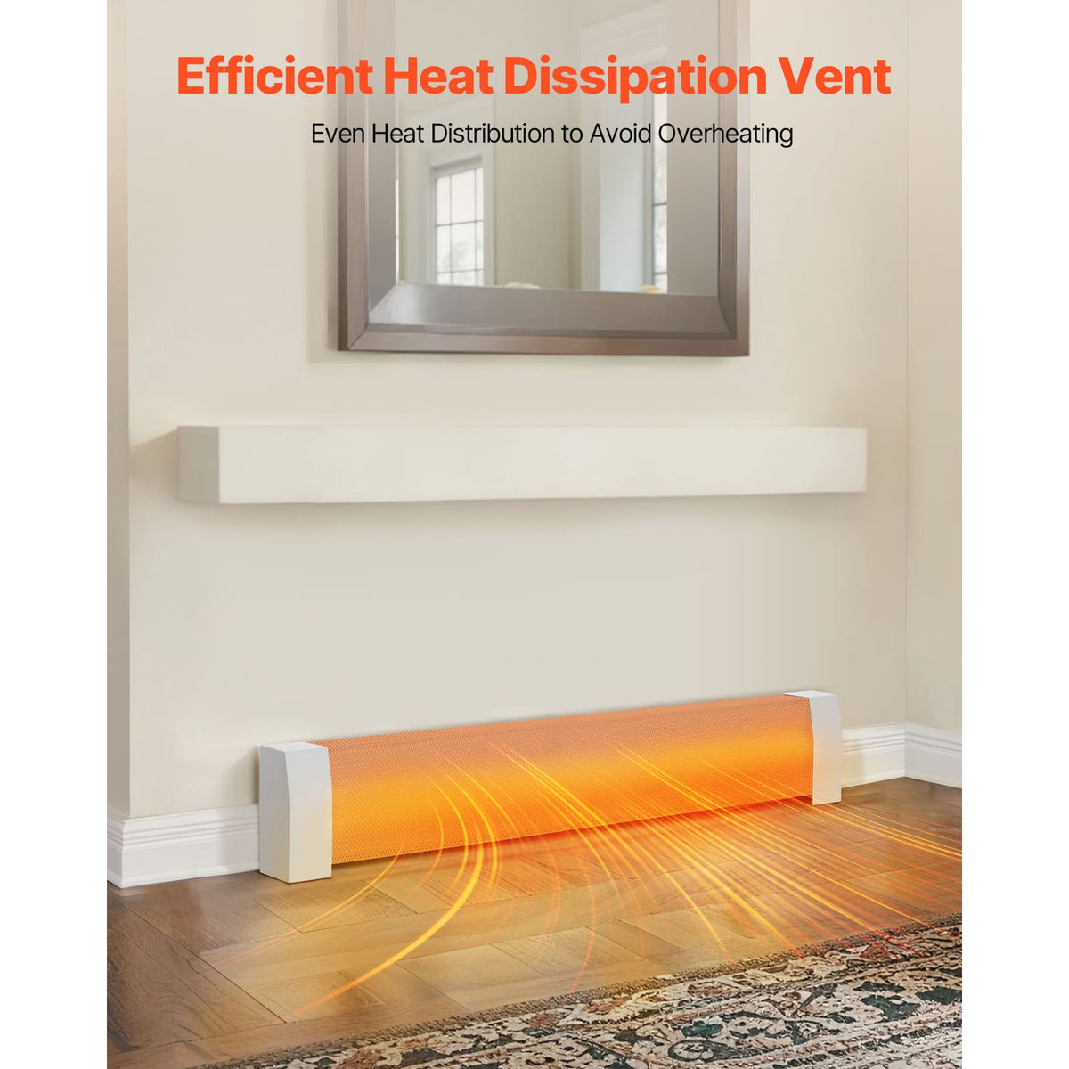 White Steel Baseboard Heater Cover for Standard Electric Units