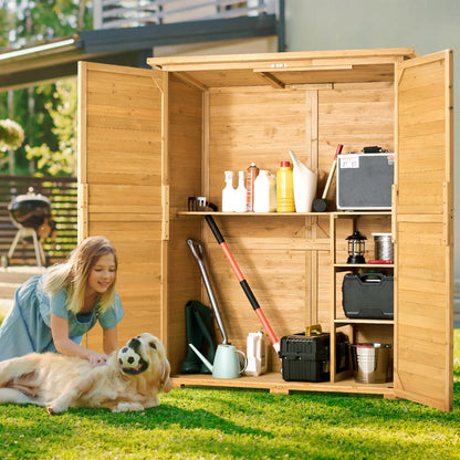 Outdoor Wooden Storage Shed - Waterproof Garden Tool Shed 37x17x26.8
