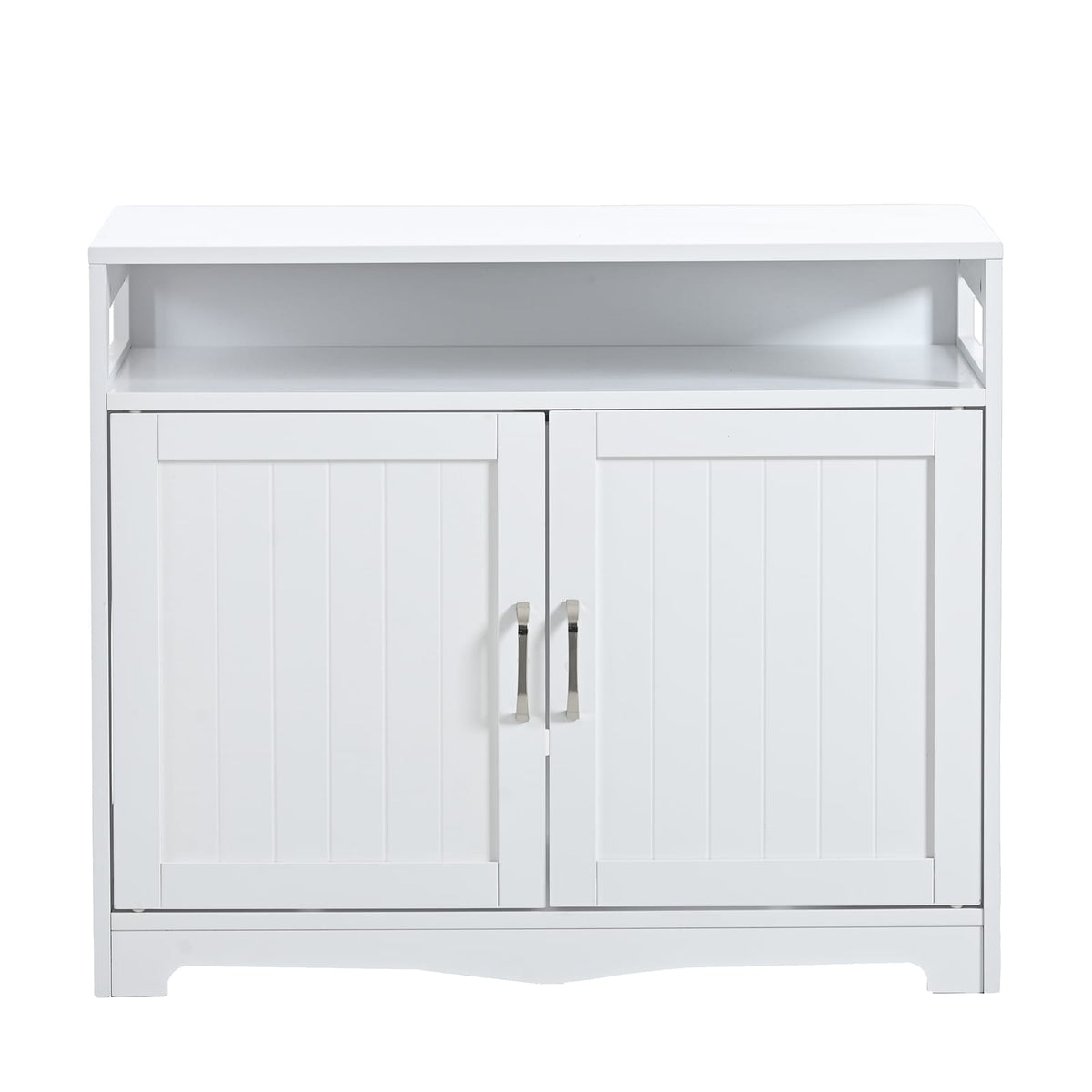 Large White Cat House Litter Box Furniture - 31.5" Storage Bench