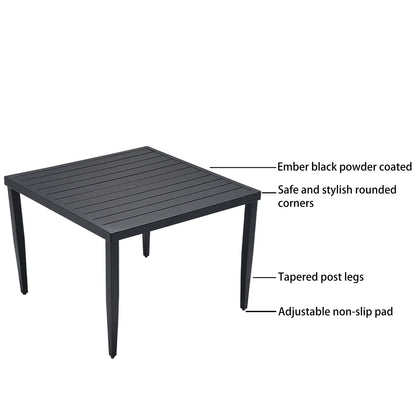 Modern Ember Black Outdoor Dining Set for Garden Patio