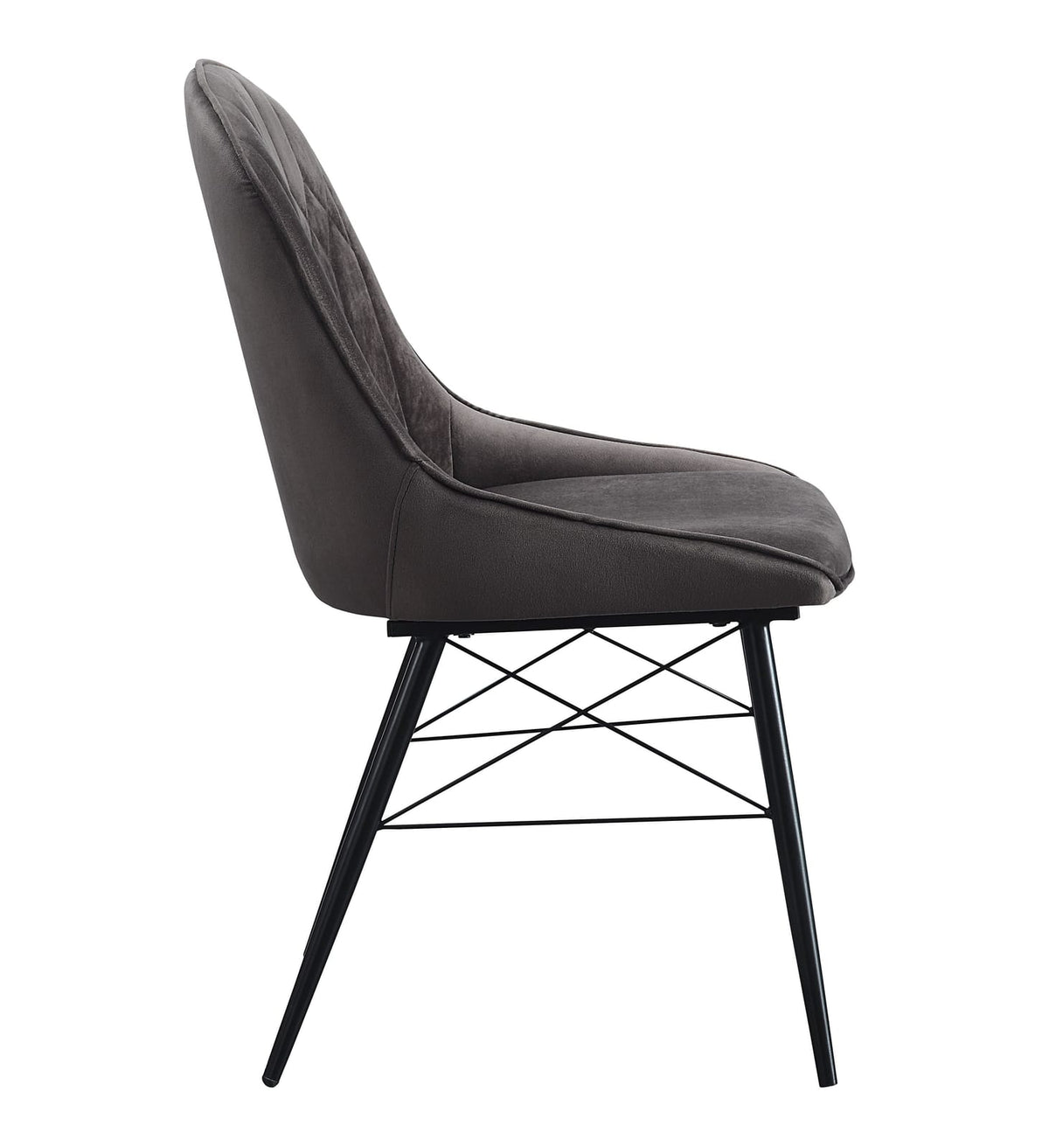 Dark Gray Fabric Dining Chairs Set of 2