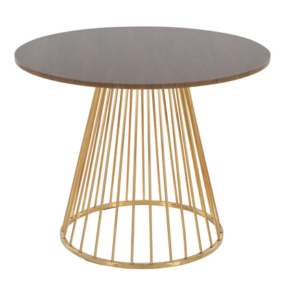Walnut Metal Dining Table for Dining Room Seating