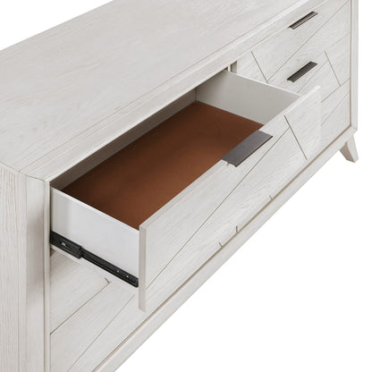 Antique White Dresser - 6 Drawers Modern Bedroom Storage