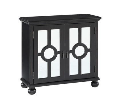 Antique Black Accent Chest - 28" Storage Cabinet