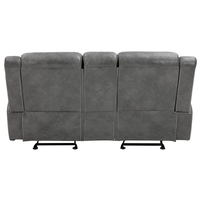 Carmen Cool Grey Motion Loveseat with Storage - Comfortable & Stylish