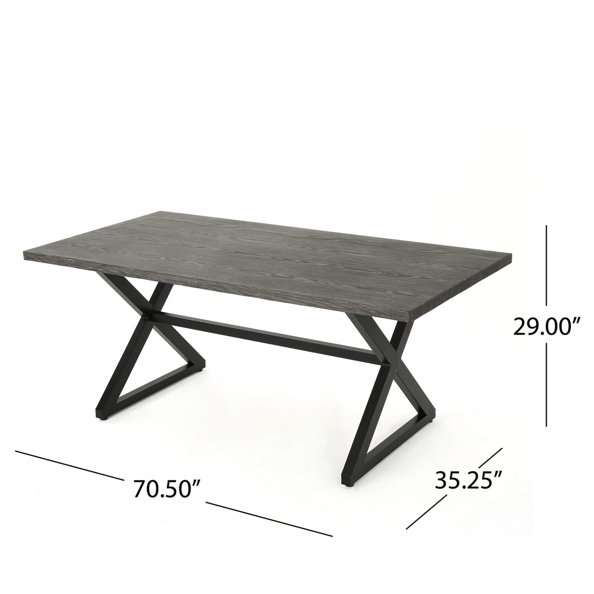 Outdoor Aluminium Dining Table Grey/Black Patio Garden Set