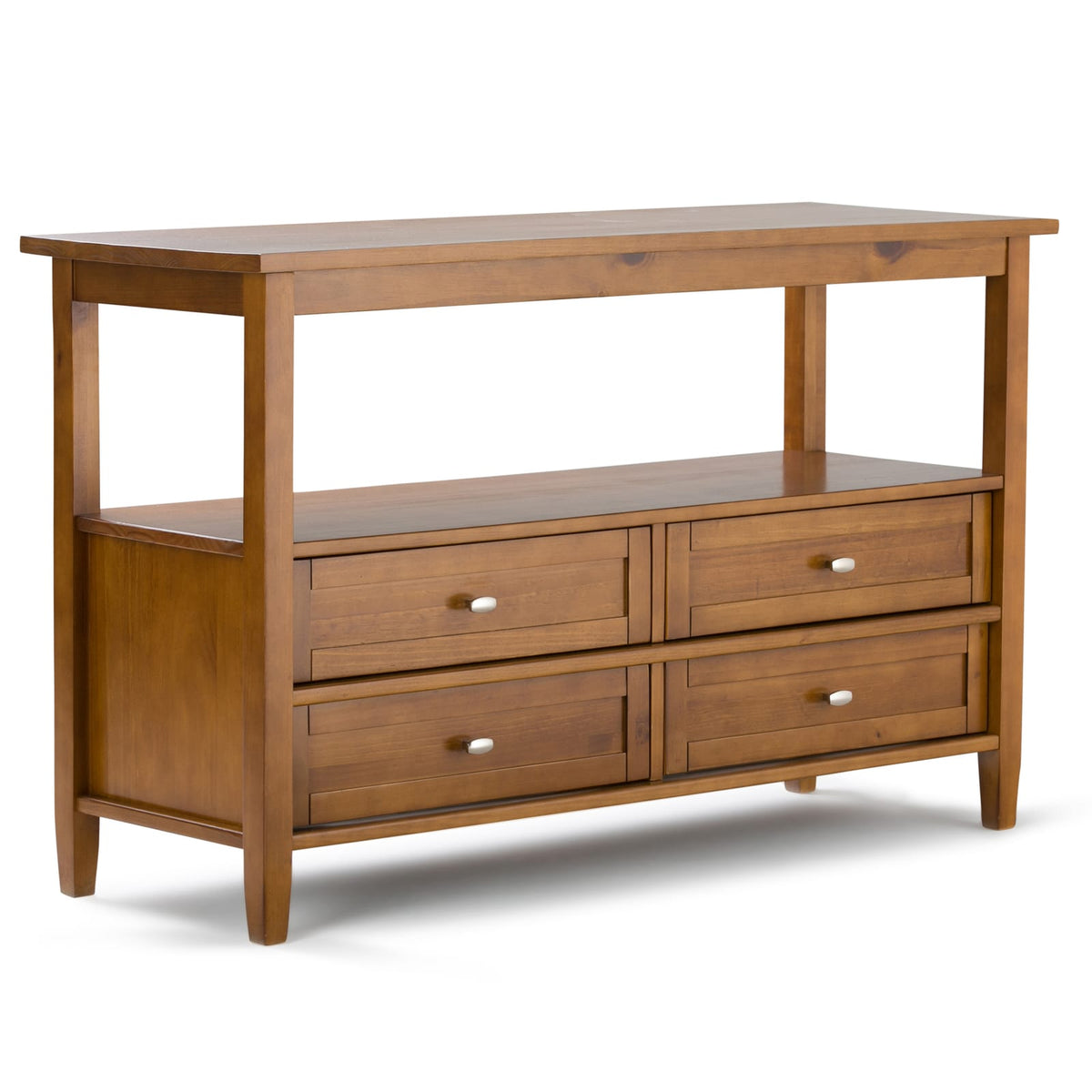 Light Brown Wood Console Table - 48" Wide Storage Sofa Table