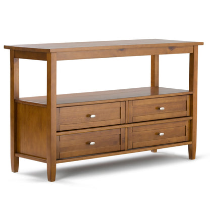 Light Brown Wood Console Table - 48" Wide Storage Sofa Table