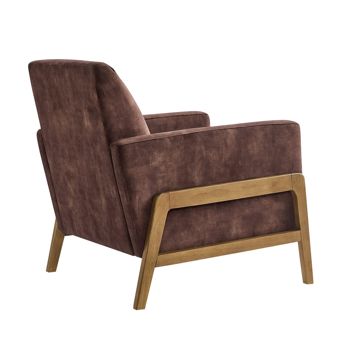 Espresso Polyester Accent Chair - 31.38" Square Arms for Living Room