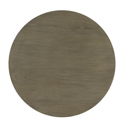 Rustic Round Dining Table - Antique White & Gray Wood