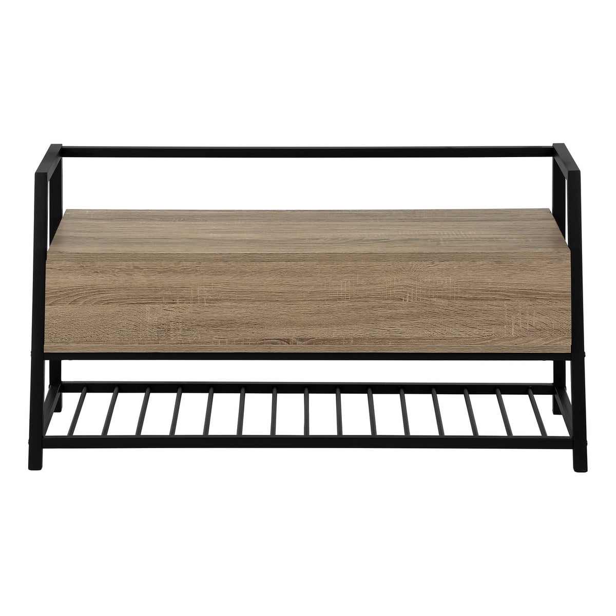 Brown MDF Flip-Top Storage Bench and Shoe Rack for Entryway for Living Room
