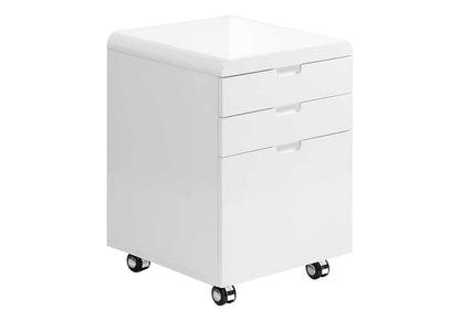 White Rolling File Cabinet - Mobile Storage Drawers, Printer Stand