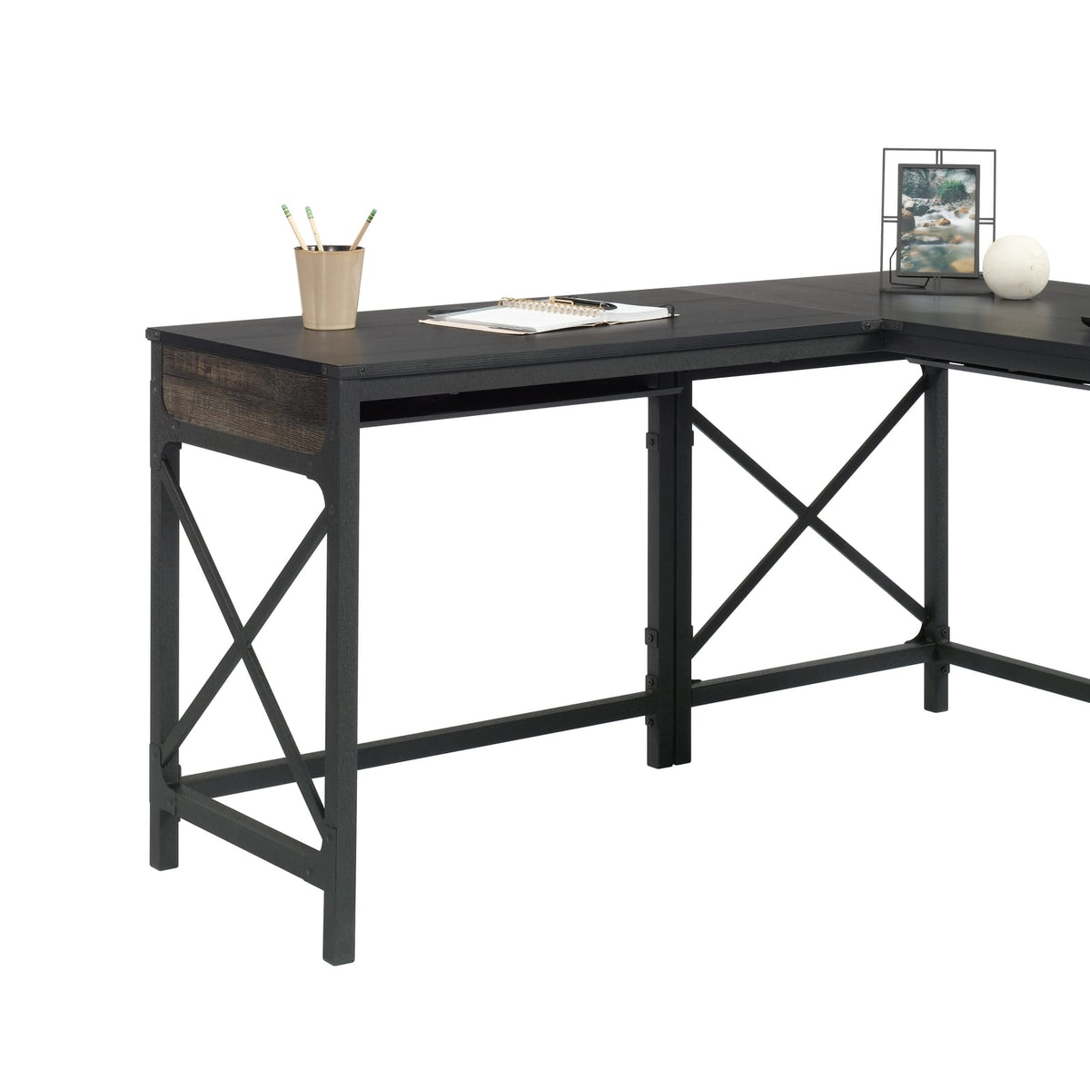Brown L-Shaped Desk Return - 36" Workspace Expansion