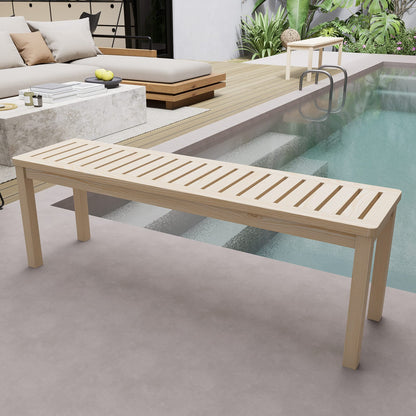 Amber Solid Wood Garden Bench for Patio or Poolside Seating
