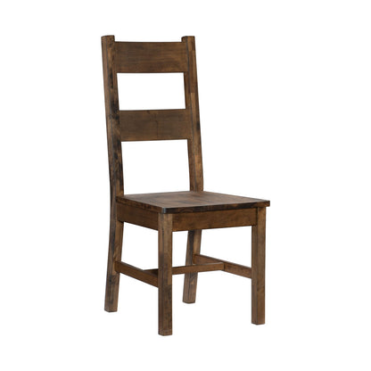 Classic Brown Side Chairs Set of 2 - Solid Wood Dining Furniture