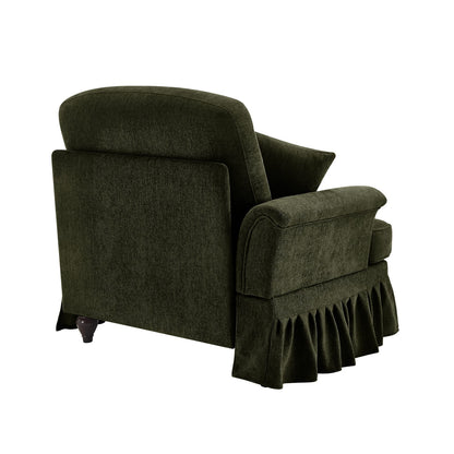 Chenille Sofa - 1 Seat - Green for Living Room Apartments