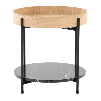 Contemporary Black Metal End Table - Storage & Style