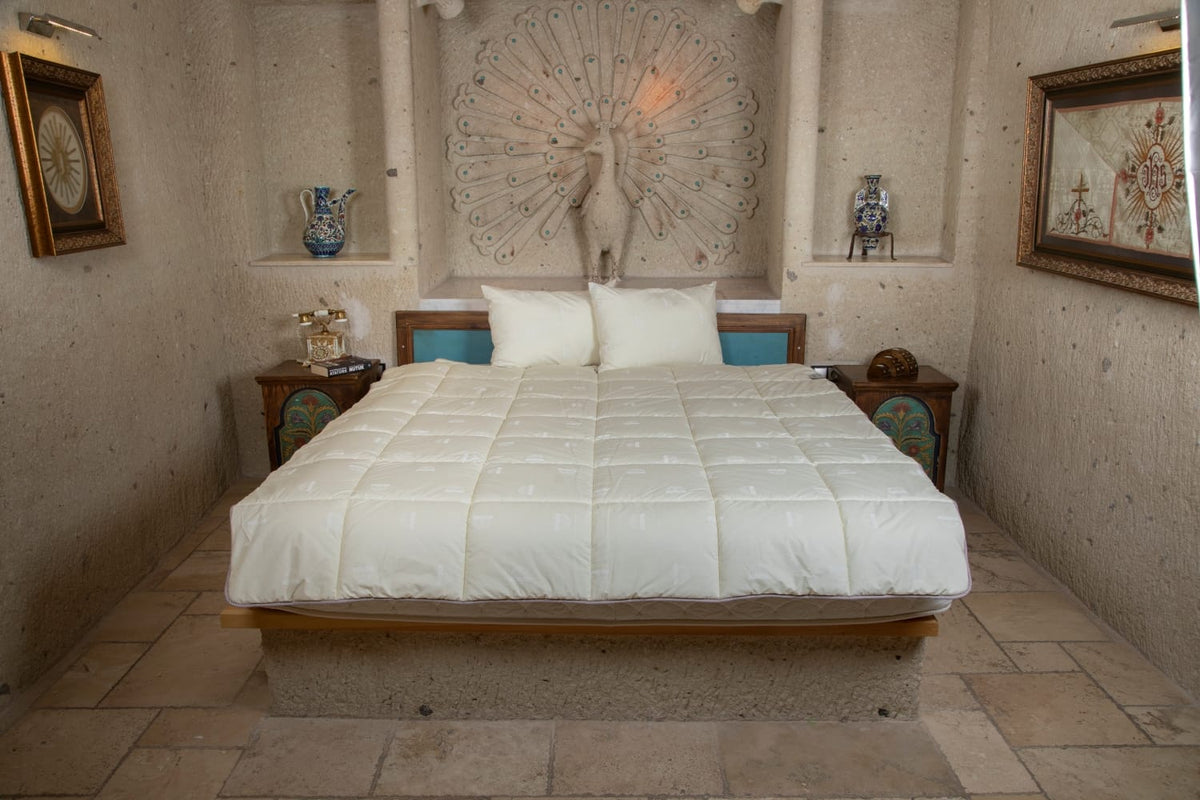 Duvetta Wooly Twin Size Quilt - Cream Wool Blanket